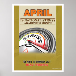 Officiële maand april Stress Awareness Poster