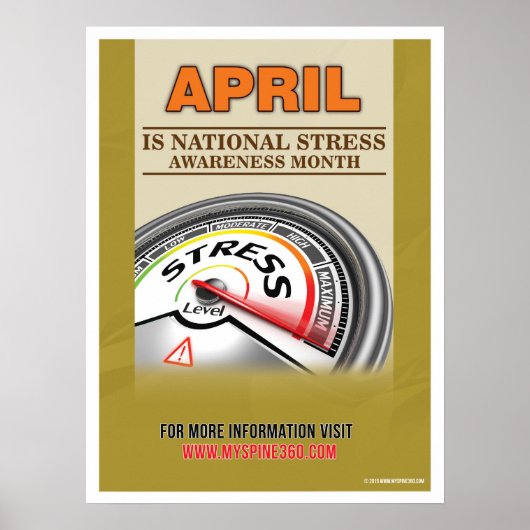 Officiële maand april Stress Awareness Poster (Voorkant)