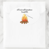 Officiële Marshmallow Roaster Ovale Sticker (Tas)