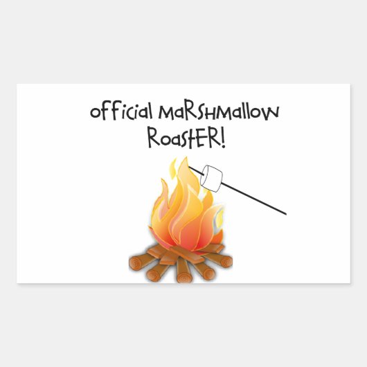 Officiële Marshmallow Roaster Rechthoekige Sticker (Voorkant)