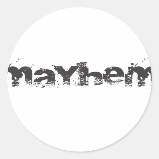 Officiële Mayhem Logo Merchandise Ronde Sticker (Voorkant)