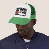 Officiële "Mijn vader houdt van Techno" Trucker Ha Pet (In situ)