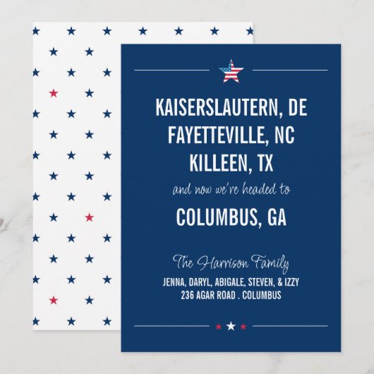 Officiële militaire verhuizing kaart (Voorkant / Achterkant)