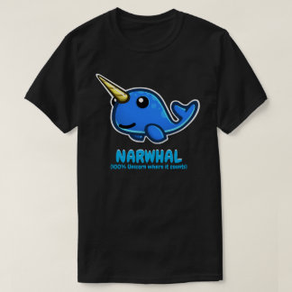Officiële NARWHAL (100% Unicorn waar het telt) T-shirt