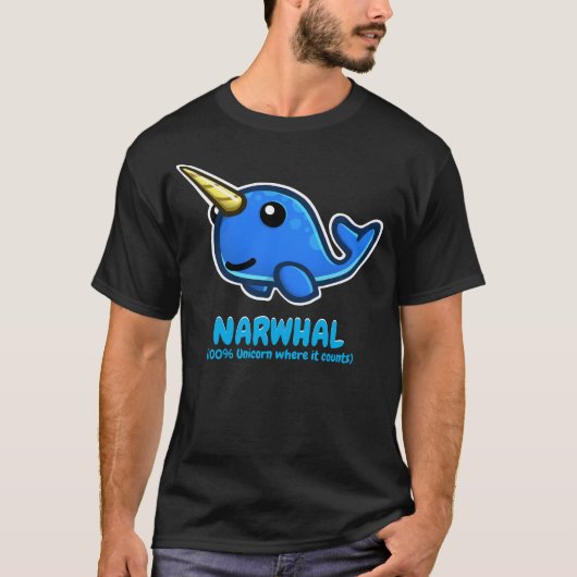 Officiële NARWHAL (100% Unicorn waar het telt) T-shirt (Voorkant)