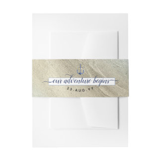 Officiële #Nautical Blue & Gold Waterverf bruiloft Uitnodigingen Wikkel