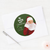 Officiële "No Peeking"-sticker van de kerstman Ronde Sticker (Envelop)
