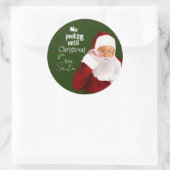 Officiële "No Peeking"-sticker van de kerstman Ronde Sticker (Tas)