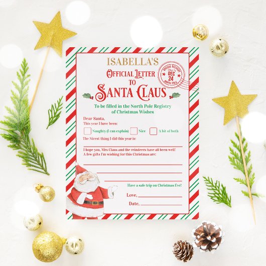 Officiële noord-poolbrief aan de Kerstman