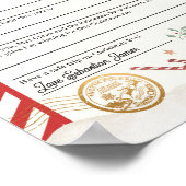 Officiële noord-poolbrief aan de Kerstman Poster (Hoek)