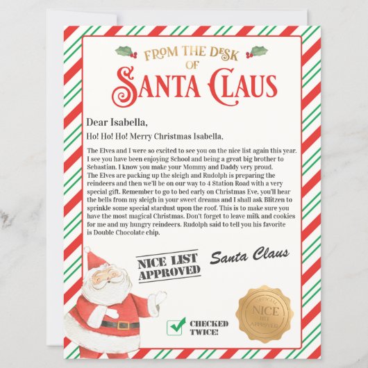 Officiële Noordpool-brief van Santa (Voorkant)