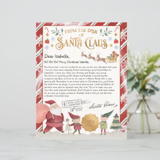 Officiële Noordpool-brief van Santa (Staand voorkant)