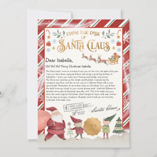 Officiële Noordpool-brief van Santa Kaart (Voorkant)