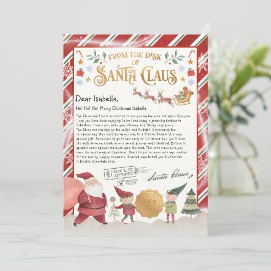 Officiële Noordpool-brief van Santa Kaart (Staand voorkant)