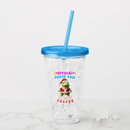 Officiële Noordpool Cookie Tester Giant Christmas Acryl Drinkbeker (Achterkant ijs)