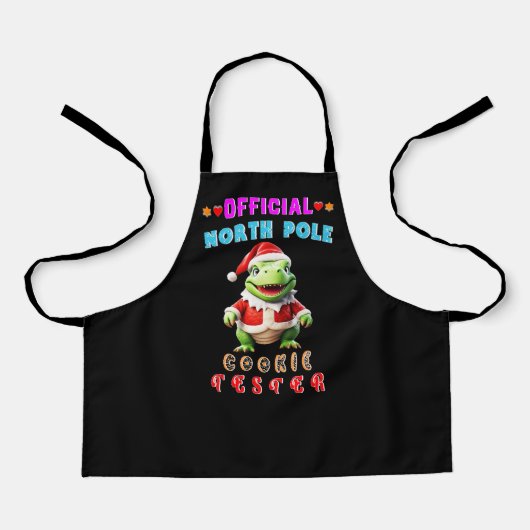 Officiële Noordpool Cookie Tester Giant Christmas Schort (Voorkant)