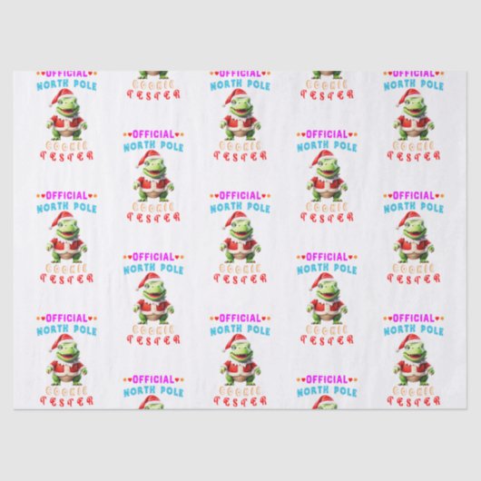 Officiële Noordpool Cookie Tester Giant Christmas Tissuepapier (Voorkant)
