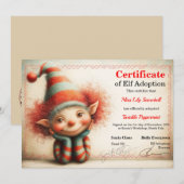 Officiële Noordpool Elf Adoptie Certificaat Kaart (Voorkant / Achterkant)