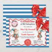 Officiële Noordpool Elf Adoptie Certificaat Kaart (Voorkant / Achterkant)