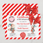 Officiële Noordpool Elf Adoptie Certificaat Kaart (Voorkant / Achterkant)