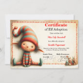 Officiële Noordpool Elf Adoptie Certificaat Kaart (Voorkant)