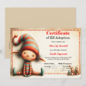 Officiële Noordpool Elf Adoptie Certificaat Kaart (Voorkant / Achterkant)