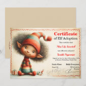 Officiële Noordpool Elf Adoptie Certificaat Kaart (Voorkant / Achterkant)