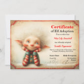 Officiële Noordpool Elf Adoptie Certificaat Kaart (Voorkant)