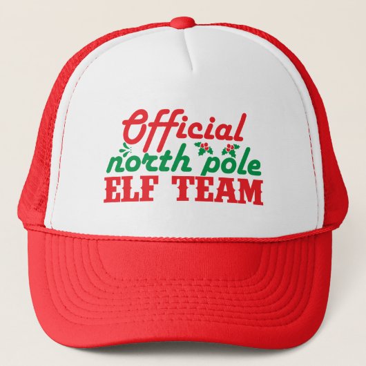 Officiële Noordpool Elf team Trucker Pet (Voorkant)