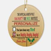 Officiële Noordpool Naughty of Nice - Humor Keramisch Ornament (Links)