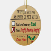 Officiële Noordpool Naughty of Nice Keramisch Ornament (Rechts)