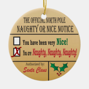 Officiële Noordpool Naughty of Nice Keramisch Ornament