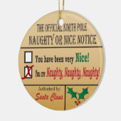 Officiële Noordpool Naughty of Nice Keramisch Ornament (Links)