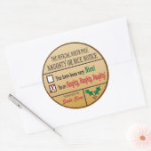 Officiële Noordpool Naughty of Nice Ronde Sticker (Envelop)