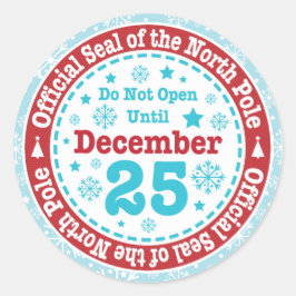 Officiële Noordpool Seal Kerstmis Ronde Sticker