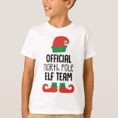 Officiële North Pole Elf Team Kerstmis T-shirt (Voorkant)