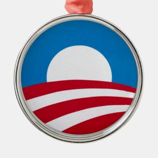 Officiële Obama campagne logo Metalen Ornament (Voorkant)