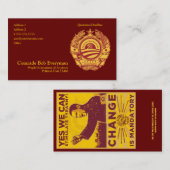 Officiële Obammunist Part Commissar Card Visitekaartje (Voorkant / Achterkant)