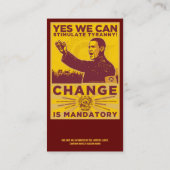 Officiële Obammunist Part Commissar Card Visitekaartje (Achterkant)