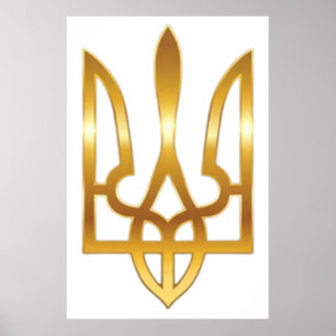 Officiële Oekraïense militaire drietand symbool po Poster
