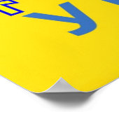 Officiële Oekraïense Vlag Drie-tand Symbool Poster (Hoek)