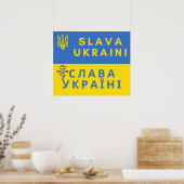 Officiële Oekraïense Vlag Drie-tand Symbool Poster (Keuken)