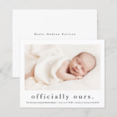 Officiële Onze Foto Adoptie Aankondiging (Voorkant / Achterkant)