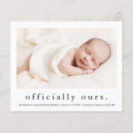 Officiële Onze Foto Adoptie Aankondiging