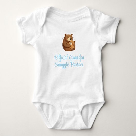 Officiële opa Snuggle Partner, Baby Boy, Grappig Romper (Voorkant)