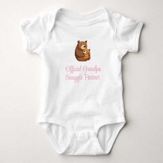 Officiële opa Snuggle Partner, Baby Girl, Grappig Romper (Voorkant)