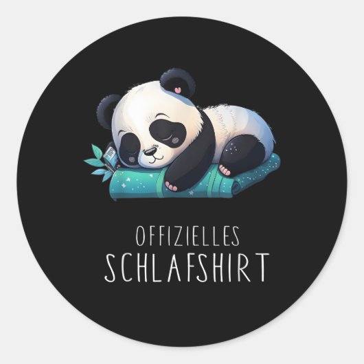 Officiële Otter Slaap Panda Ronde Sticker (Voorkant)