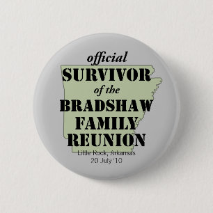 Officiële overlevende gezinshereniging (groen) ronde button 5,7 cm