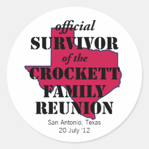 Officiële overlevende van Texas Family Reunion (ro Ronde Sticker