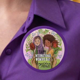 Officiële Paarse Gemeenschapsbadge Sterker Samen Ronde Button 4,0 Cm
